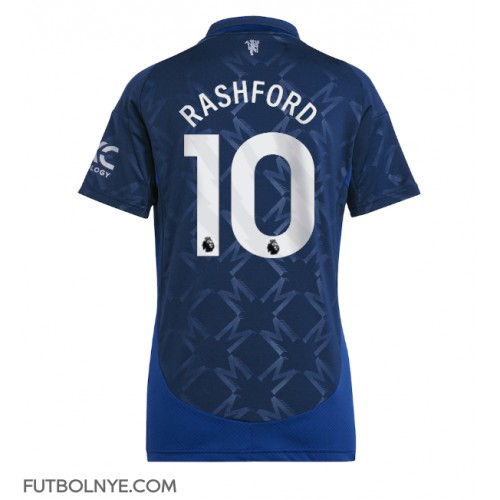 Camiseta Manchester United Marcus Rashford #10 Visitante Equipación para mujer 2024-25 manga corta